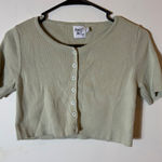 Princess Polly  Knit Cardigan Top Womens US‎ 2 Green Button Down Crop Photo 0