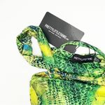 Pretty Little Thing Green Abstract Print Double One Strap Shoulder Strap Bodysuit Photo 5