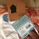 Shade & Shore NWT Women's Peach Floral Shirred Bandeau Swimsuit L (12/14) Photo 5