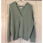 Aerie  mint waffle collared hooded sweater size small Photo 8