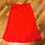JustFab  Midi Satin Red Skirt Photo 0