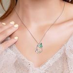 Butterfly Necklace Sterling Silver Teardrop Daisy Flower Butterfly Pendant Photo 3