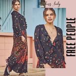 Free People dress maxi XS floral ruffled Fall boho long Photo 5
