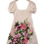 H&M Garden Collection Floral Smocked Top Tunic Dress Milkmaid Cottage Photo 0