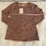 Free People Peek A Boo Pullover Top Heather Rose Brown Sweater Shirt Size Medium Photo 9
