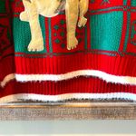 Christmas Sweater Puppy Dog Santa Hat Red Green Womens Medium 33 Degrees Comfy Photo 4