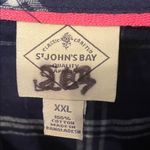 st. john's bay 🛍️🛍️🛍️BOGOHO🛍️🛍️🛍️St. John’s Bay Dark Blue Checkered Button Down Shirt—XXL Photo 3