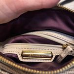 Y2k B. Makowsky gray/tan leather snake, print shoulder bag Gray Photo 3