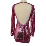 superdown  Cindi Pink Sequin Mini Dress Cut Out Backless Club Dance Festival XS Photo 8
