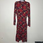 Garnet Hill Green cotton by floral robe pockets pink purple one size fits most Photo 6