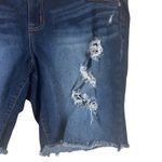 Torrid  Denim Shorts Womens 22 Dark Wash Distressed Raw Hem Stretch Bermuda Photo 1