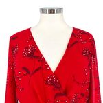 Madewell Hazelwood Wrap-Front Mini Dress Windswept Floral Red Size 8 NWT Photo 2