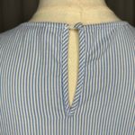 Andree by Unit Blue White Pinstripe Tiered Babydoll Top Size M (1122) Photo 7