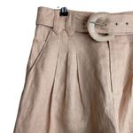 Farm Rio Shorts Womens Medium Beige Tailored Linen Belted High Rise Summer NEW Photo 2
