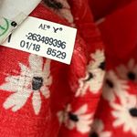 American Eagle Red Daisy Crop Top Boho Beach Peasent Y2k Retro Preppy Casual M Photo 6