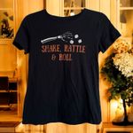 Amazon Womens Tee Sz S Black Skeleton Dice Shake Rattle Roll Bunco Halloween Top Photo 0