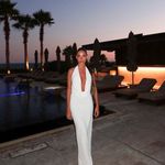 ZARA  maxi dress gown bodycon halter plunge neck party formal wedding evening Photo 8