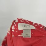 Loft  Red Floral Pencil Skirt Above Knee Boho Buttons Back Slit Beige Size 10 Photo 8