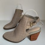 Cole Haan  Gray Perforated Peep Toe Booties Heels Women 7.5B Cutout Photo 0