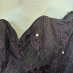 Vintage Black Lace Rhinestone Embellished Mermaid Style Strapless Formal Dress Size 10 Photo 6