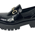 Steve Madden  Lando Black Leather Slip On Toe Chunky Platform Loafers Shoes 8M Photo 0