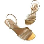 Nina  Gilt Metallic Strappy High Heel Sandal Size 7.5 Women’s Wedding Party Dance Photo 0