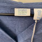 Sigrid Olsen  Women’s Denim Blue Linen Top Photo 5