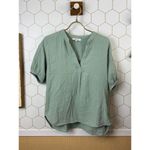 Madewell Lightspun Bubble-Sleeve Popover Shirt in Frosted Sage - Size - XS Photo 6