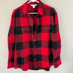 Old Navy Red Black Plaid Classic Top, size M Photo 1