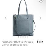 Portland Leather ‘Almost Perfect’ Large Lola Blue Crossbody Tote Gray Photo 12