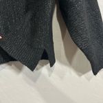 Lulus  Black Metallic Sparkle Sweater Wide Neck Knit Top NWT Fancy Large Holiday Photo 2