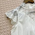 ALLSAINTS NWOT  Lace Blouse White Tops Women Size 4 Flutter Sleeve Photo 5