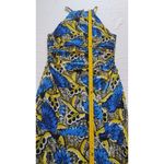 Nine West  Blue Bright Surf/Sunflower Abstract Halter Stretch Maxi Dress Sz14-$98 Photo 7