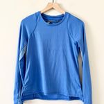 Lucky in Love Tennis Wear Long Sleeve Top with Criss Cross Back in Periwinkle S Blue Photo 0