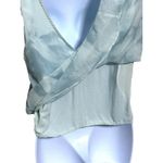 Free People  Sea Wrap Ocean Blue Chiffon Tank S Asymmetrical Aqua Tie Dye Boho Photo 4