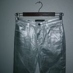 J Brand J. Brand Alana 25 Y2K High Rise Silver Messaline Cigarette Pants Photo 2