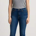 Madewell  Cali Demi Boot Jeans‎ Size 27 Blue Mid Rise Raw Hem Stretch Denim Photo 0