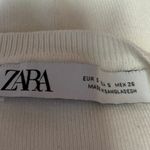 ZARA  Women's White Knit Crew Neck Sleeveless Crop Sweater Vest Top Size S Photo 2