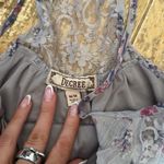 Decree Degree Purple Floral Ruffle Lace Trim V Neck Tank Top Medium Photo 3