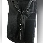 Reformation  Silky Black Button-Up Blouse with White Trim Photo 0