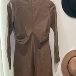ZARA  brown faux leather dress Photo 3