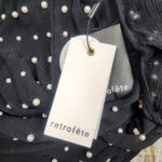 Retrofête Retrofete Hedy Embellished Silk Chiffon Dress in Black Pearl Size Small NWT Photo 9