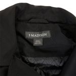1 Madison Lightweight Womens Small Black Trench Coat Paisley Lining Pockets Photo 2