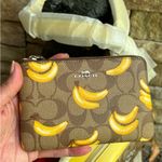 Coach Authentic Signature Coated leather BANANA zip top wristlet Photo 7