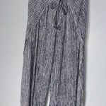 J. McLaughlin  Wide Leg Pants Bondi Beach Tie‎ Front White Navy Stripe Small Photo 0