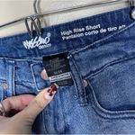 Floral Embroidered High Rise Denim Shorts Blue Size 00 Photo 2