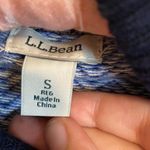 L.L.Bean  Cotton Cashmere Turtleneck Sweater Herringbone Pattern Blue Photo 2