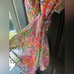 Lilly Pulitzer Pink and Orange Floral Scarf Photo 1