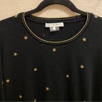 Gerard Darel  Black & Gold Glitter Star 3/4 Length Sleeve Tee Size Small Photo 1