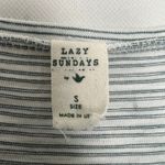 Lazy sundays  Striped Short Sleeve Gray & White Ruffle Hem Top Size Small Photo 1